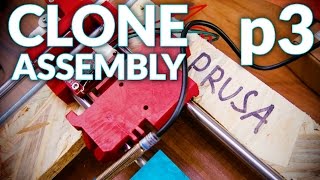 Prusa i3 MK2 3D printer clone live assembly p3 X amp Y Motion [upl. by Natam]