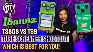 Ibanez TS9 vs TS808 Tube Screamer Shootout  The Differences Between These 2 ICONIC Overdrives [upl. by Hahnke]