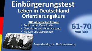 Einbürgerungstest Leben in DeutschlandOrientierungskurs 6170 von 300 [upl. by Berl]