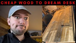 Building a Dream Bespoke Wooden Desk from Cheap Wood  DIY Woodworking PART 1 [upl. by Ahsirak564]