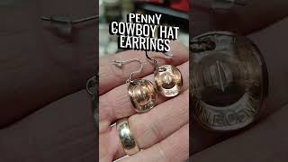 Two copper pennies turned into cowboy hats handmade jewelry cowboyhat western horse [upl. by Marks626]