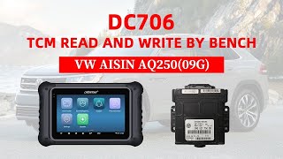 OBDSTAR DC706 Read and Write VW AISIN AQ25009G TCU on BenchOBDII365 [upl. by Ajnin]