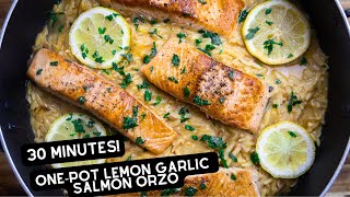 OnePot Lemon Garlic Salmon Orzo  How To Make Juicy Salmon  30 Minute Dinner [upl. by Rask182]