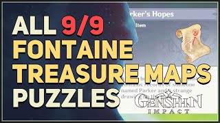 All Fontaine Treasure Maps Locations Genshin Impact 42 [upl. by Gnep]