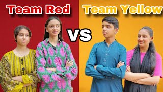 Team Red Vs Team Yellow  5 Minutes Challenge With Cousins  Zahra Nadeem [upl. by Liamaj770]