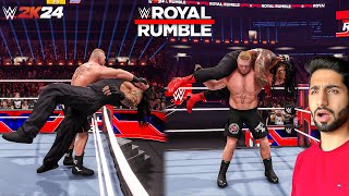 BROCK LESNAR ENTERS ROYAL RUMBLE AT NO1  WWE 2K24 [upl. by Ardath]