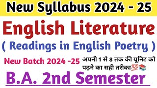 New Batch 2024 BA 2nd semester English literature new syllabus NEP 2020 BA 2 sem english Syllabus [upl. by Aloap]