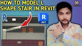 How to Model L Shape Staircase in Revit  Tutorial urdu hindi 2024 [upl. by Ioves]