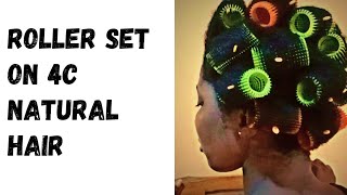 Roller setting your 4C Natural Hair at Home [upl. by Heurlin]