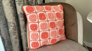 Popcorn Model Tığ İşi Kırlent Kılıfı Yapılışı  knitting crochet easycrochet grannysquare diy [upl. by Lou628]