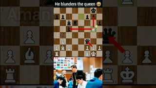 He blunders the queen 😅 chess shorts [upl. by Tnecnev190]