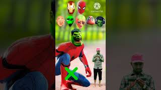 Spider man Vs dame tu cosita alian motu hulk iron man guess the right head puzzle game 😲 [upl. by Sandor]