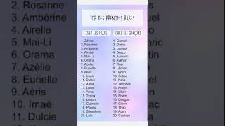 TOP 20 DES PRÉNOMS RARES 😱foryou pourtoi astrology [upl. by Ottillia]