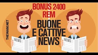 REDDITO DI EMERGENZA e BONUS 2400€ belle e brutte notizie [upl. by Shaughn933]