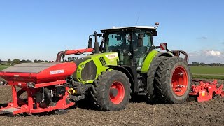 Winter tarwe zaaien met Claas Arion 660 Mts Mellema Finsterwolde 4K [upl. by Rhyner]