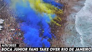 BOCA JUNIORS FANS TAKE OVER RIO DE JANEIRO  Boca juniors vs Fluminense 4112023 [upl. by Nahama]