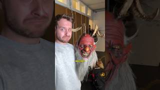 Wie man eine Krampusmaske selber schnitzt👹😱 brauchtumlandwirtschaftkrampusperchtenmaske diy [upl. by Anirbes]