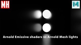 Arnold Emissive shaders vs Arnold Mesh lights in Maya 2019 [upl. by Chrissie]