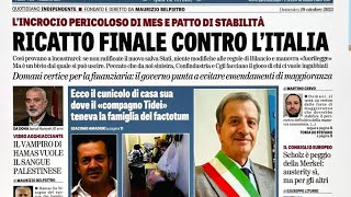 Rassegna stampa 29 ottobre 2023 Quotidiani nazionali italiani Prime pagine dei giornali di oggi [upl. by Okier]