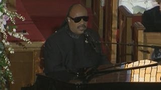 Stevie Wonder plays emotional song for Whitney Houston at her funeral [upl. by Ydde414]