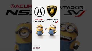 Lamborghini Aventador SVJ vs Acura NSX minions styletiktok automobile asmr lamborghini car fyp [upl. by Katina]