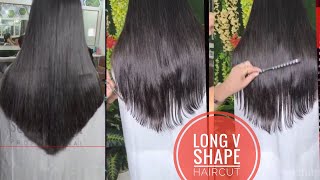 long v shape haircut  how to cut v shape haircut  long layerhaircut layer cut  u shape haircut [upl. by Oniliuqnart204]