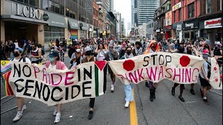 PROTESTING AT PRIDE Ad hoc group justifies reason for stopping Torontos parade [upl. by Nallij]