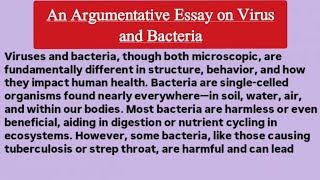 An Argumentative Essay on Virus and Bacteria  An Argumentative Essay on Virus vs Bacteria [upl. by Savina808]