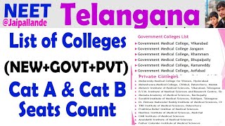 Telangna NEET 2023 COLLEGES LIST amp SEATS INFORMATION [upl. by Craggy]