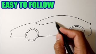 How to draw a sports car  EASY TO FOLLOW [upl. by Aikrahs]