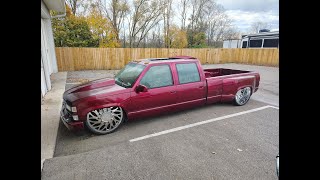 Working on my Bagged Crew Cab Chevy OBS Dually on 28s Update [upl. by Kammerer335]