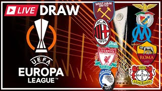 EUROPA LEAGUE QUARTER FINAL DRAW  LIVE  WEST HAM  AC MILAN  BENFICA  ROMA [upl. by Krishnah]