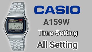 Casio A159W Time Setting  Casio A159W  How to Set Time Casio A159W Watch [upl. by Leaper]