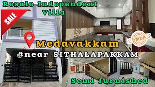 IDNO279❤️MEDAVAKKAM NEAR SITHALPAKKAM SANKARAPURAM RESALE DUPLEX 💯SEMIFURNISHED INDEPENDENT VILLA [upl. by Yeliak]