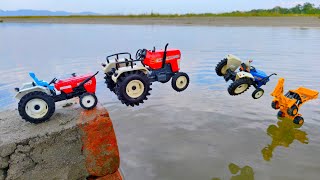 Jcb 3dx And Sonalika Tractor 995 l Jump River Auto Rickshaw l Makmud Toys [upl. by Kehsihba]