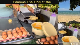 Famous Thai Roti at the most famous beach near Aonang Krabi Thailand food travel roti [upl. by Schaumberger709]