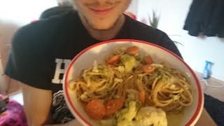 ASMR Creamy Pasta with vegetables  Relaxing Eating Sounds No talking  Vegan [upl. by Ahsea]