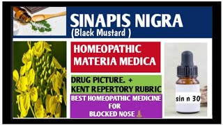 SINAPIS NIGRA HOMEOPATHIC MEDICINE IN HINDI  SINAPIS NIGRA FOR BLOCKED NOSE  KENT REPERTORY RUBRIC [upl. by Aikit]