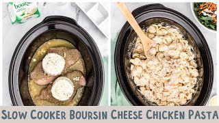 🧀Slow Cooker Boursin Cheese Chicken Pasta🍝 most decadent pasta ever [upl. by Ennairej]