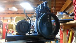 Quincy 325 5hp Run new hi efficiency single phase Baldor motor [upl. by Ettedranreb]