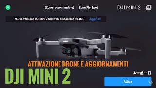 DJI MINI 2  ATTIVAZIONE DRONE E DJI CARE aggiornamenti vari [upl. by Enahpets]