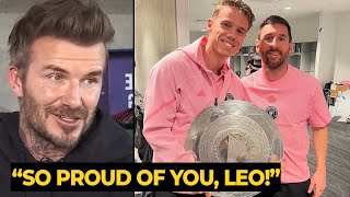 David Beckham sends touching message to MESSI as Miami coowner celebrates Supporter Shield win [upl. by Nylesoj366]