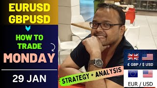 EURUSD Analysis MONDAY 29 JAN  GBPUSD Analysis MONDAY 29 JAN  EURUSD Strategy  GBPUSD Strategy [upl. by Anilegna]