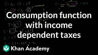 Consumption function with income dependent taxes  Macroeconomics  Khan Academy [upl. by Selrhc730]