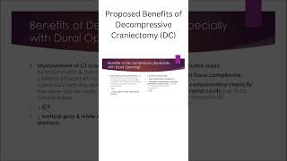 Proposed Benefits of Decompressive Craniectomy DC [upl. by Nichani]