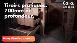 Fabriquer des TIROIRS solides et sur mesure avec des outils électroportatifs DIY Cara Meubles [upl. by Putnem]