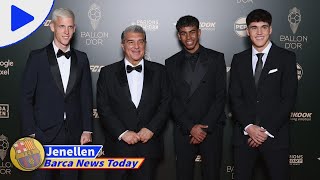 BARCA FC News Barcelona president takes pride in La Masia following trophyladen Ballon d’Or Gala [upl. by Lapham]