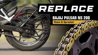 How To Replace Chain amp Sprocket In NS 200 Without Breaking The Chain ns200 ktm dominar400 bajaj [upl. by Grassi]