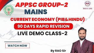 APPSC GROUP2 MAINSCURRENT ECONOMY PIBampHINDU90 DAYS RAPID REVISION COURSE LIVE DEMO CLASS2appsc [upl. by Avraham]