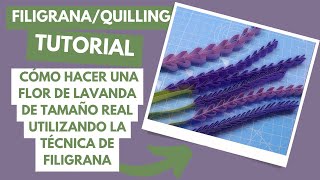 Cómo hacer una Flor de Lavanda en Quilling tamaño real [upl. by Wolfy]